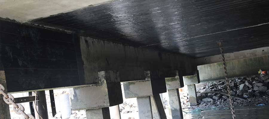 Carbon fiber reinforcement in wharf retrofit project