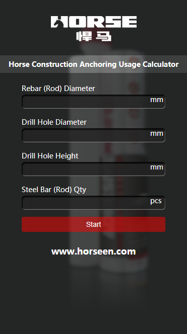 calculator of anchoring adhesive