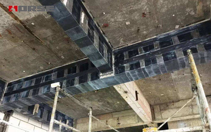 reinforced concrete structures with carbon fiber wrap