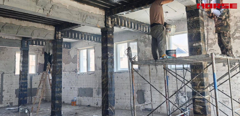Carbon Fiber for Seismic Upgrade of a Bank Building