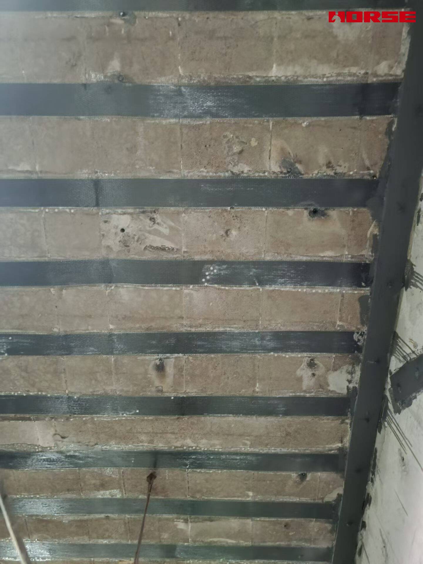 carbon fiber on the concrete slab