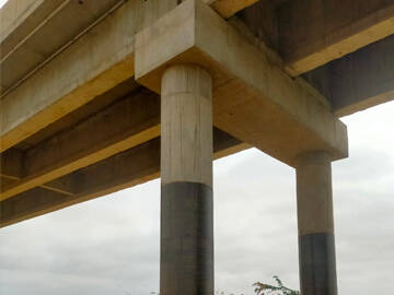 Carbon Fiber CFRP Strengthening The Pier Of Bridge